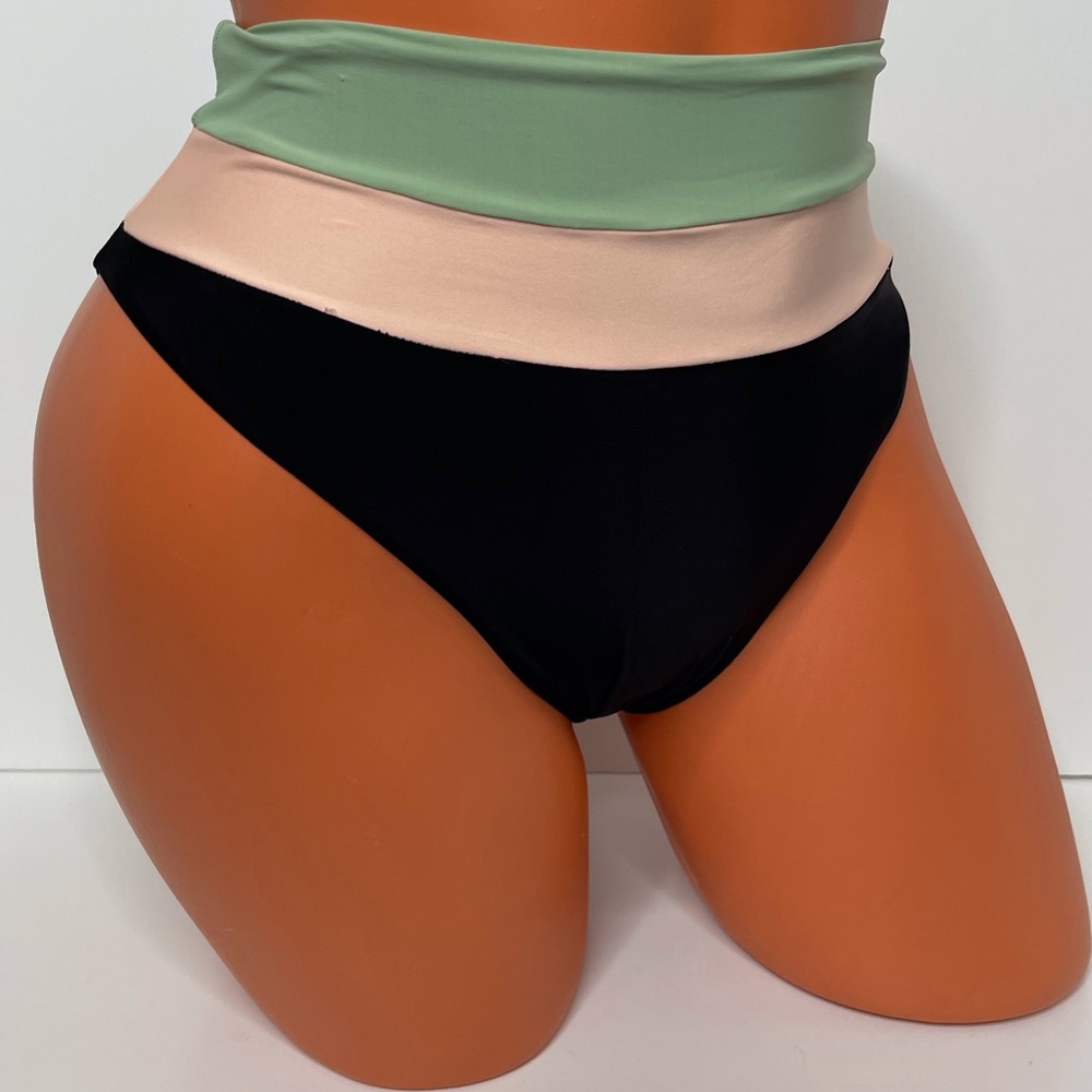 NWT $75 Malai M Anthropology Logo Willowing Green Hella Cool Bikini Bottoms
